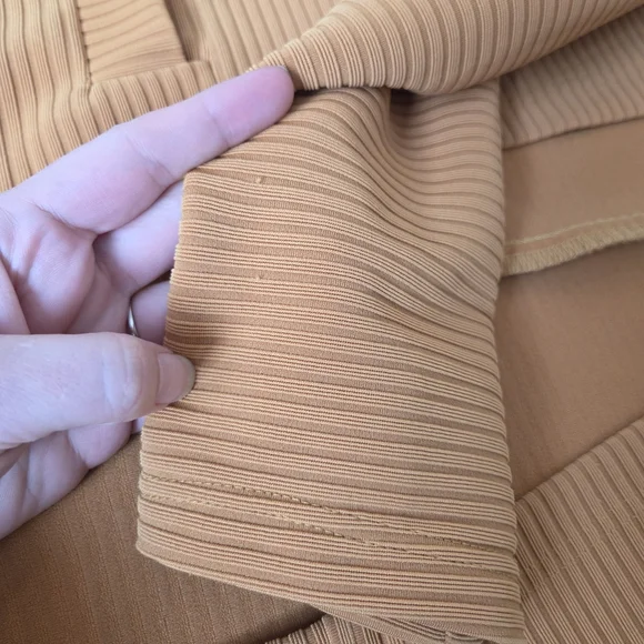 Longline Open Ribbed Cardigan Jacket - Camel - Picture 8 of 9